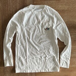 Vineyard Vines Boys’ White Ski Waffle Whale Long-Sleeve T-Shirt